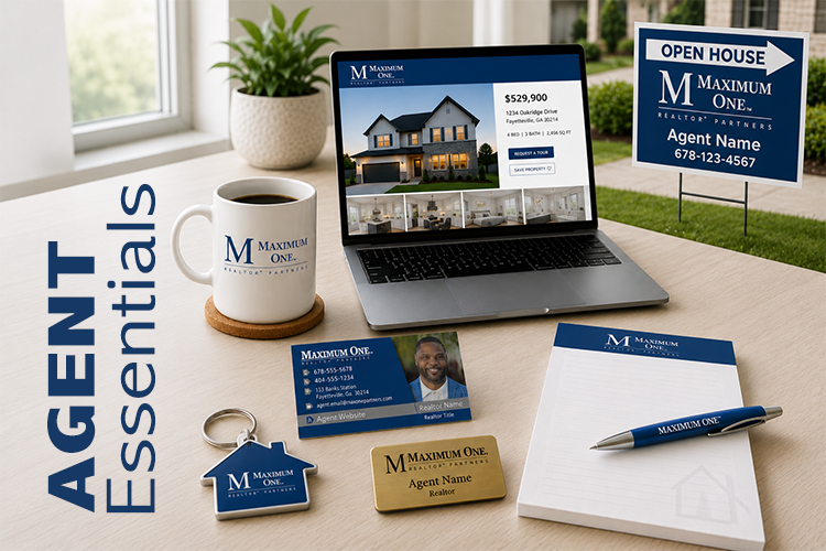 Agent Essentials collection header showing Maximum One branded marketing materials