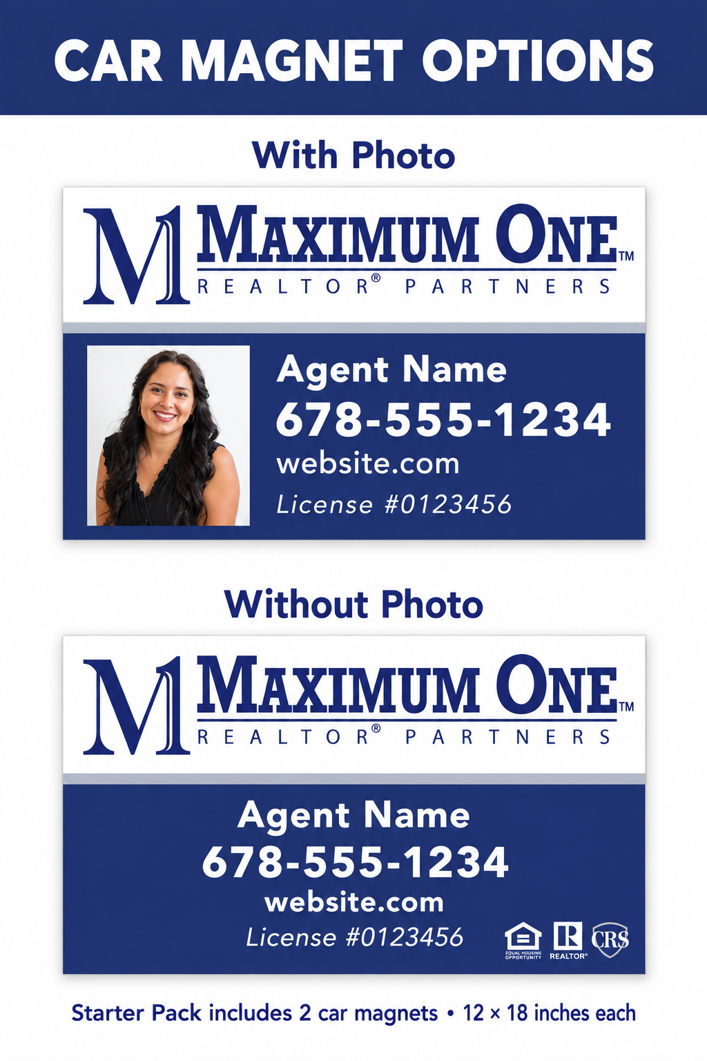 Car magnet options with photo and without photo